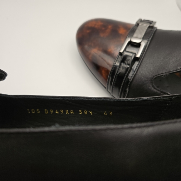 Geox Women's Black and Brown Italian Patent Leather Loafers Size 8.5 - Picture 8 of 9